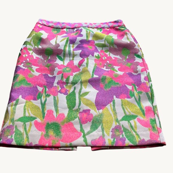 Trina Turk Size 2 Multicolor Floral Pop Of Color Print Pencil Skirt - Picture 1 of 11